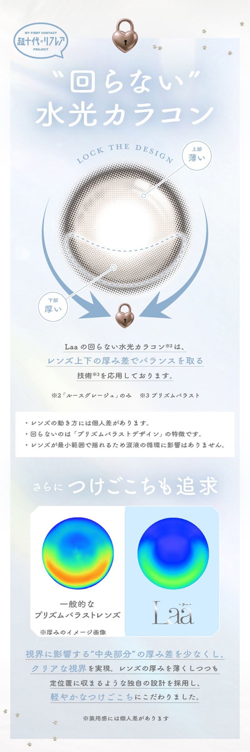 回らない水光カラコン