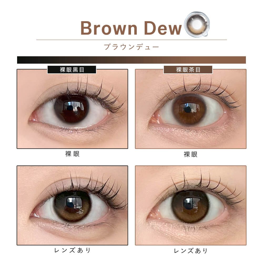 デューリット シリコーン ハイドロゲル／シリコン（Dewlit silicone hydrogel） ブラウンデュー【回らない水光】