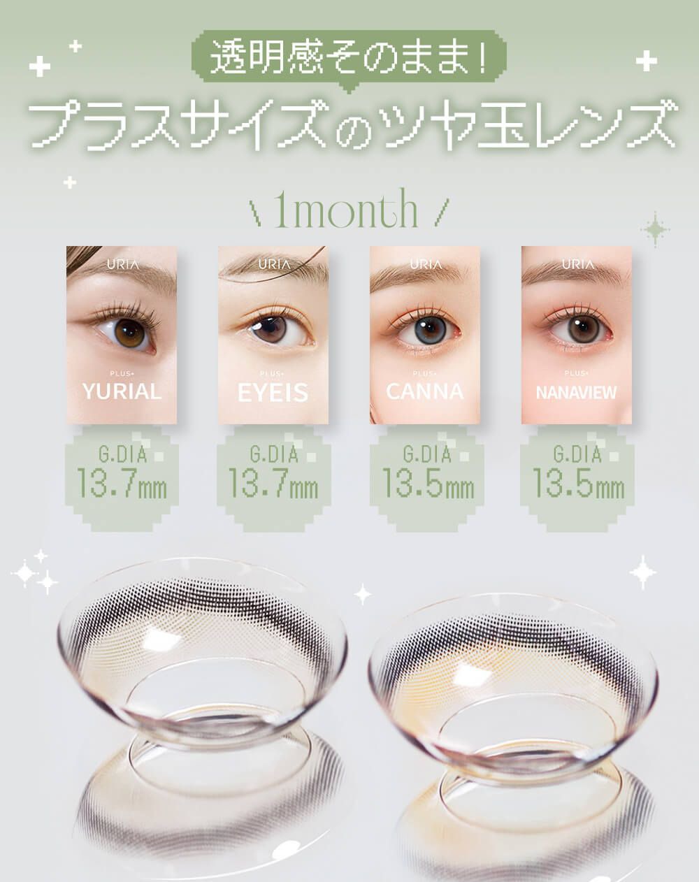 ツヤ玉レンズ1month