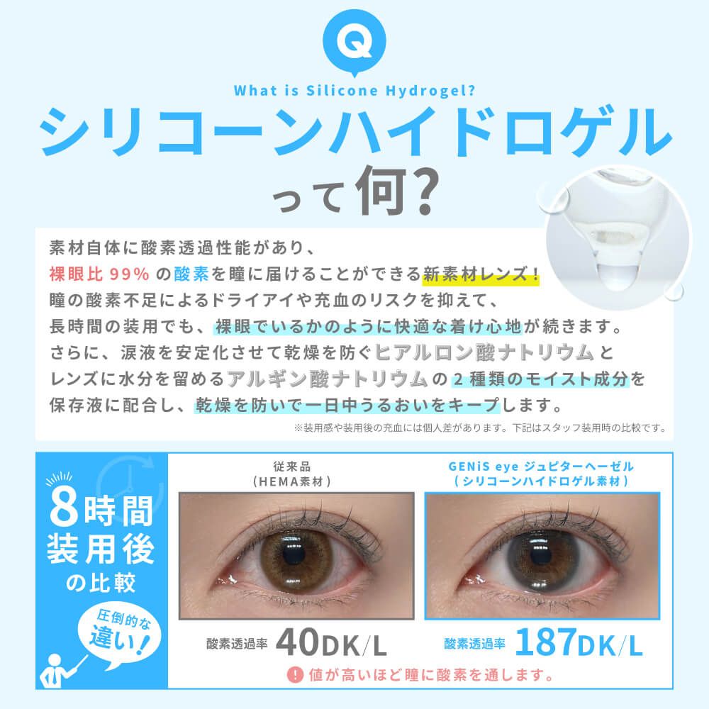 【お試し】ジェニスアイ シリコーン ハイドロゲル／シリコン（GENiS eye silicone hydrogel） ヴィーナスブラウン