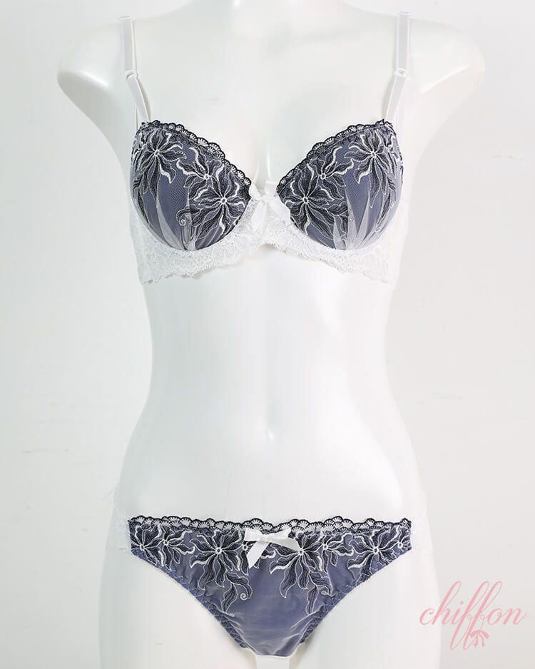 レーシーフラワーブラ＆フルバックショーツ ホワイト | カラコン通販