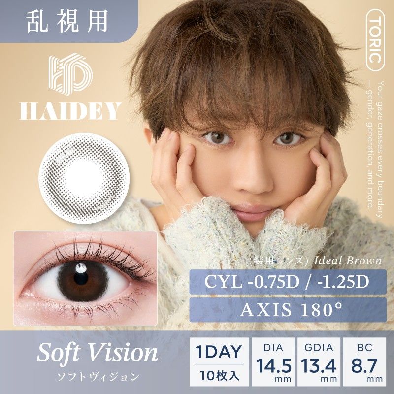乱視用：乱視度数：-0.75D】ハイディ トーリック（HAIDEY TORIC