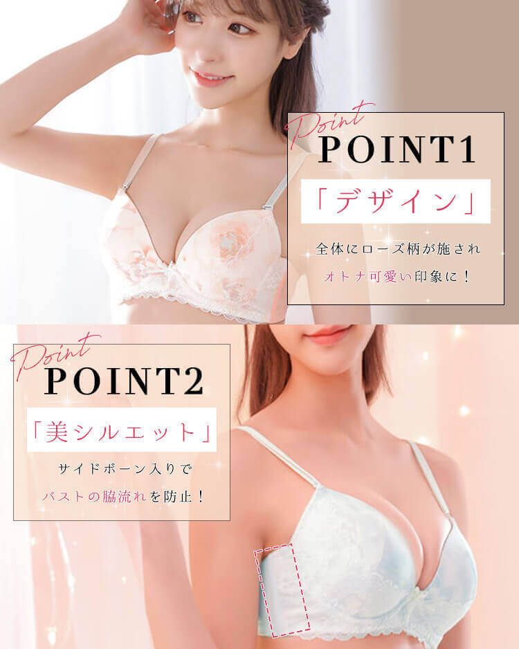 ヴィンテージローズレースブラ＆フルバックショーツ オレンジ