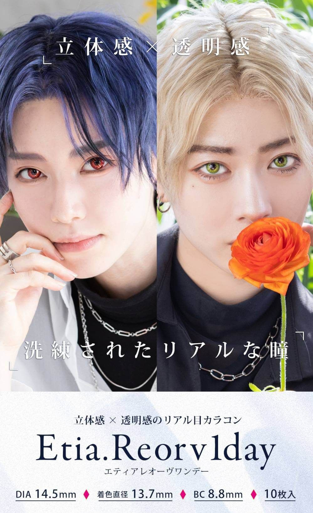 エティア レオーヴ（Etia Reorv）｜度あり・度なしカラコン ワンデー｜14.5mm｜やもはちこ、MEI