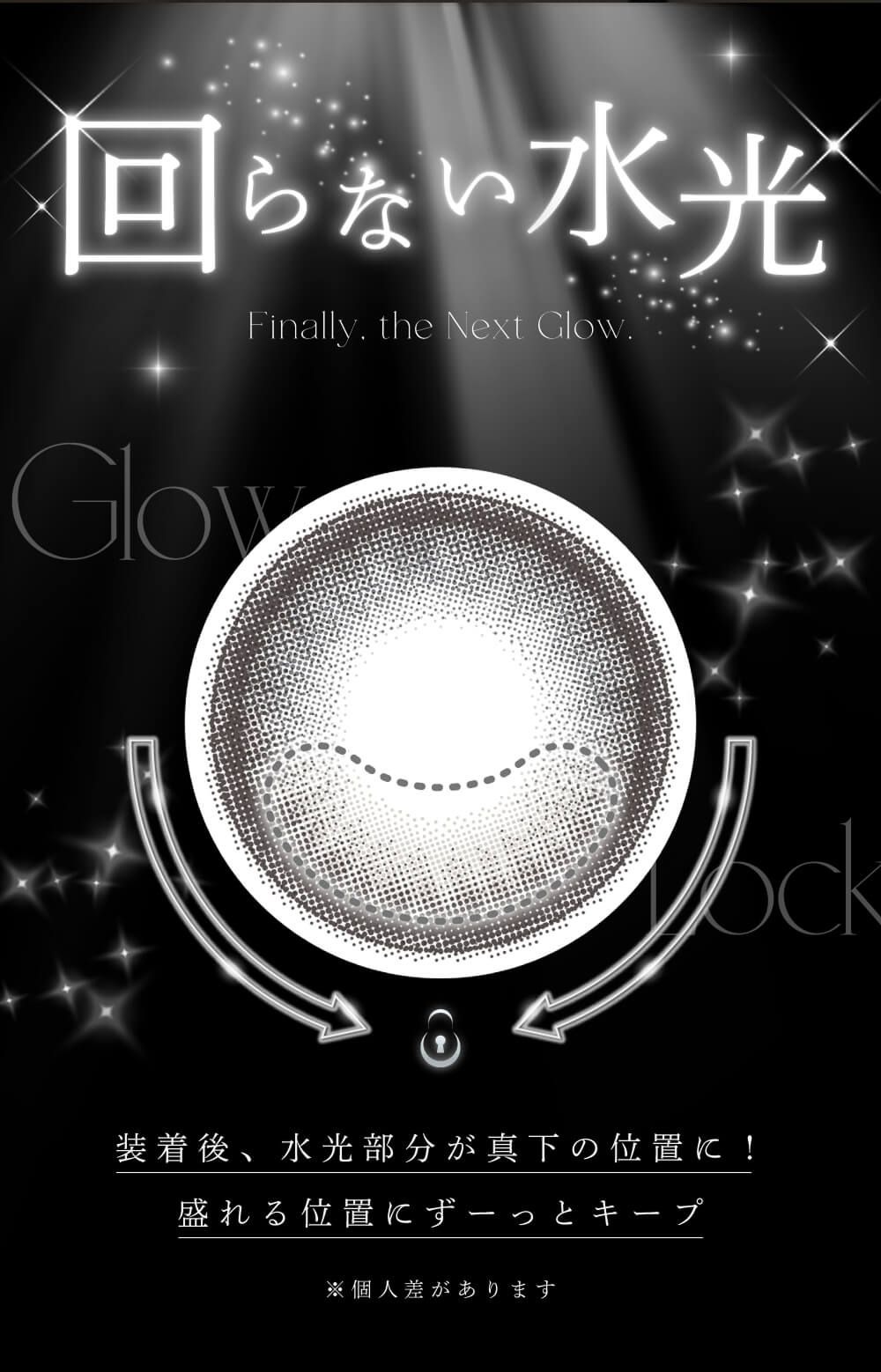 回らない水光カラコン