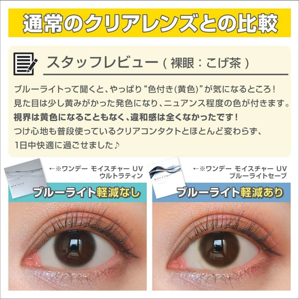 通常のクリアレンズとの比較