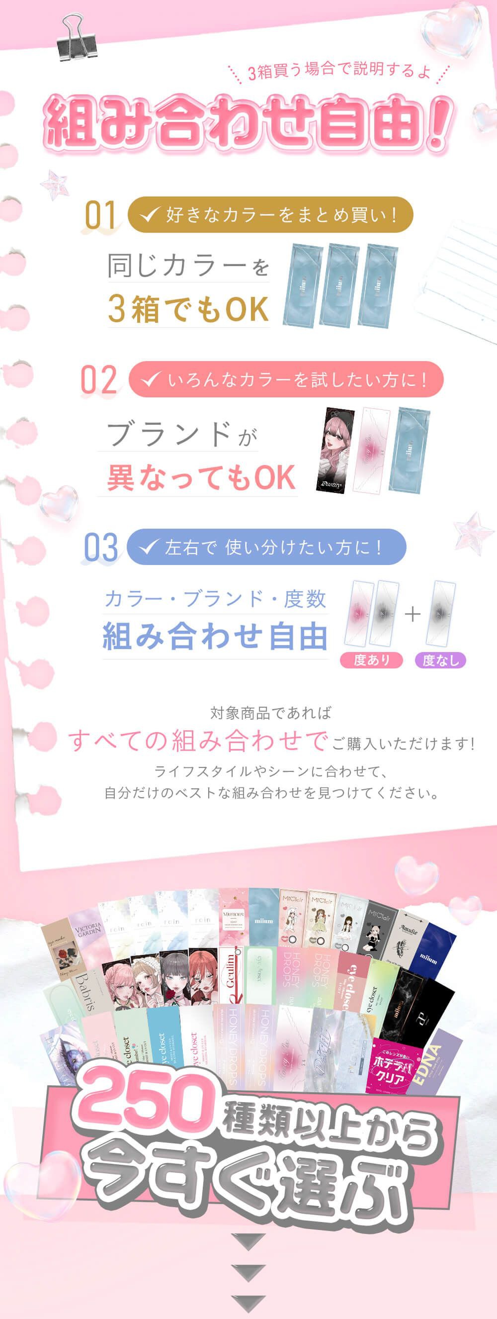 組み合わせ自由