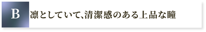 B 凛としていて、清潔感のある上品な瞳