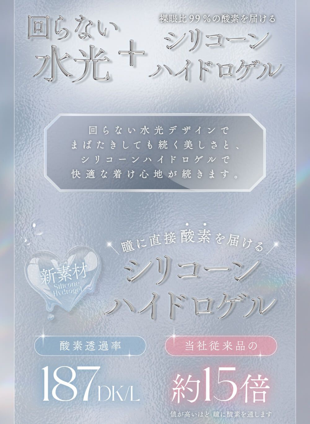 回らない水光+シリコーンハイドロゲル
