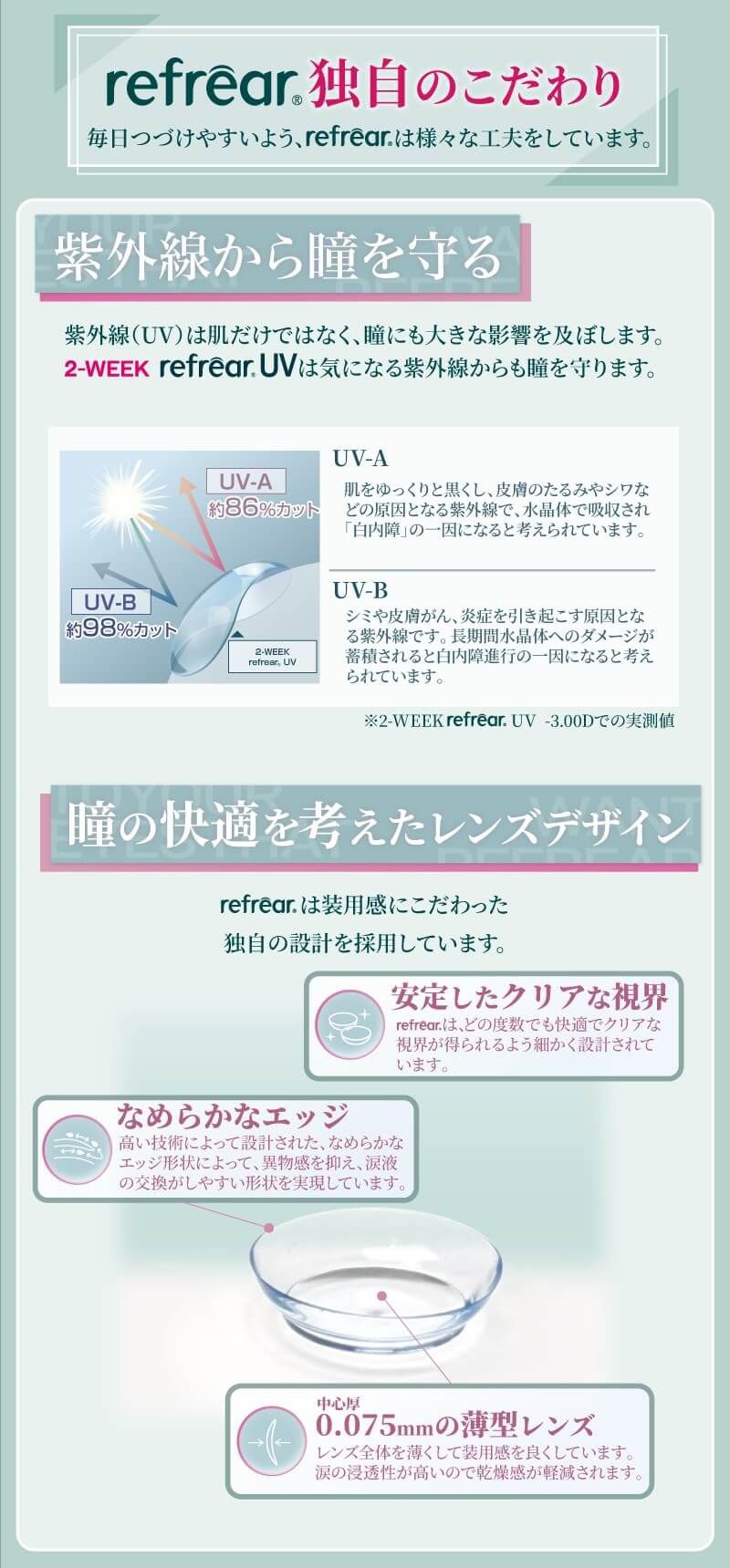 UVカット機能を標準装備