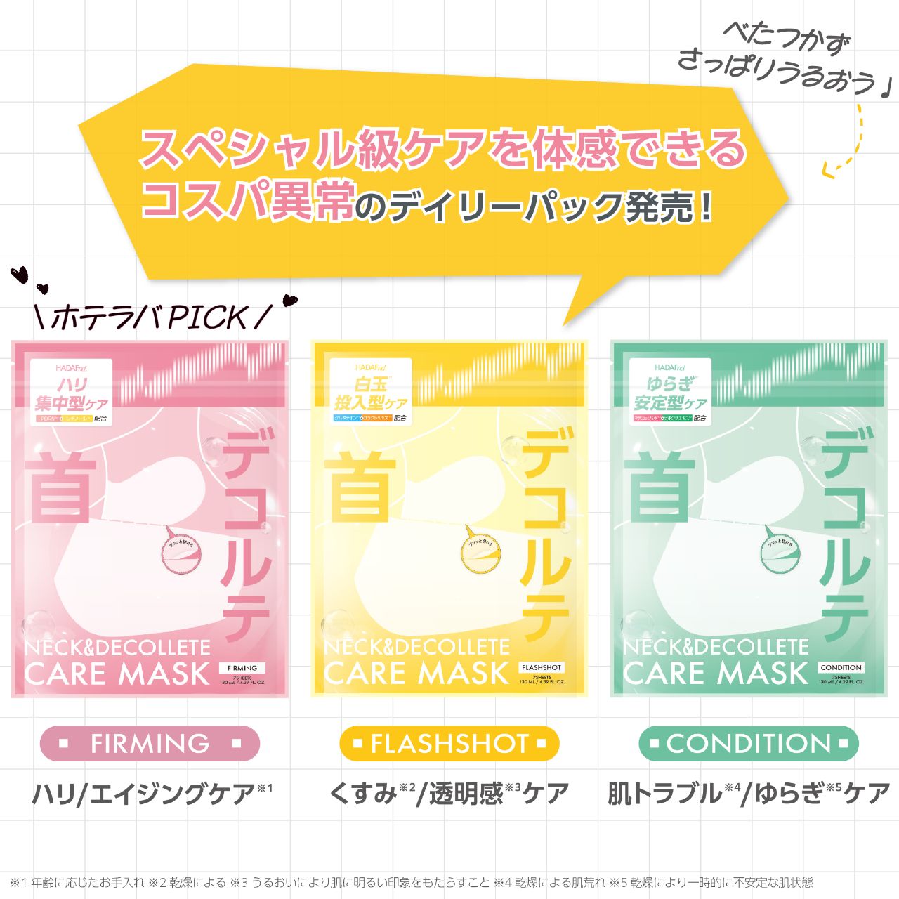 【初回限定】ハダファンド ネック＆デコルテケアマスク7枚入り（HADAFnd. ） ファーミング
