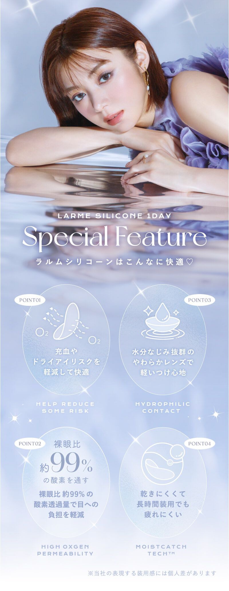 シリコーンハイドロゲル採用