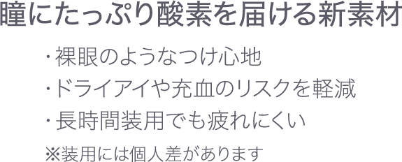 瞳に酸素を届ける新素材